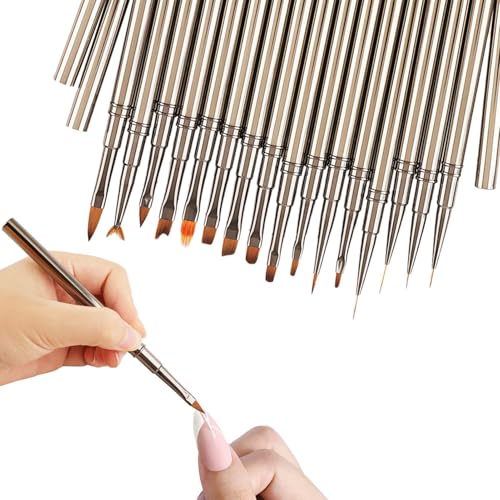 Nagelpinsel-Set, Nageldesign-Pinsel, Linerpinsel-Set, Malpinsel, nicht nur mit Puderpinseln zufrieden, verfügt über einen ergonomischen und komfortablen Griff, 1-3 cm, für Frauen-Nageldesign Nagelpinsel-Set, Nageldesign-Pinsel, Linerpinsel-Set, Malpinsel, nicht nur mit Puderpinseln zufrieden, verfügt über einen ergonomischen und komfortablen Griff, 1-3 cm, für Frauen-Nageldesign von Generisch