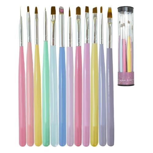 Nagelpinsel-Set – Nagelkunst-Pinsel | Nageldesign-Pinsel | Nagelmalpinsel | Nagel-Punktierwerkzeuge | Nageldesign Malpinsel Set von 12 | Striping Nagelpinsel Zeichenstift für Frauen Nageldesign Nagelpinsel-Set – Nagelkunst-Pinsel | Nageldesign-Pinsel | Nagelmalpinsel | Nagel-Punktierwerkzeuge | Nageldesign Malpinsel Set von 12 | Striping Nagelpinsel Zeichenstift für Frauen Nageldesign von Generisch