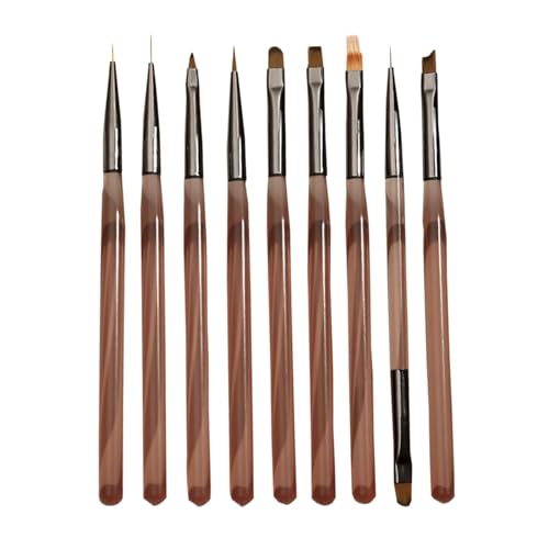 Nailart-Pinsel Für Gelnägel – Acryl-Nagelpinsel Professionell | 9x Nageldesign-Malpinsel, Nagelgellack-Malpinsel Für Frauen, Nagelpunktierungswerkzeuge Für Den Heimgebrauch Im Salon Nailart-Pinsel Für Gelnägel – Acryl-Nagelpinsel Professionell | 9x Nageldesign-Malpinsel, Nagelgellack-Malpinsel Für Frauen, Nagelpunktierungswerkzeuge Für Den Heimgebrauch Im Salon von Generisch