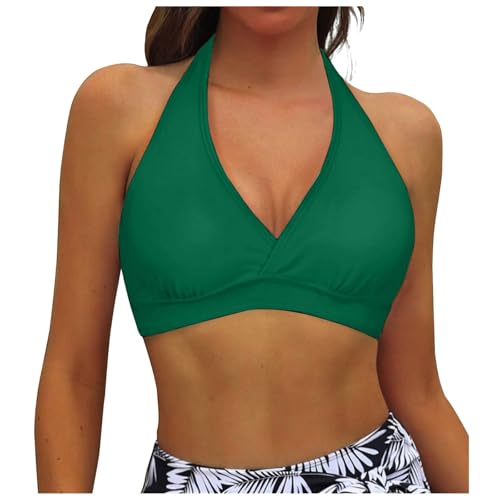 Neckholder Bikini Oberteil Damen Push Up, Bikinioberteile Sport Bunt, Bikini Top Einzeln Große Brüste V Ausschnitt Sexy, Bikinioberteil Gepolstert für Damen zum Binden Bademode Bikinis BH Strand Neckholder Bikini Oberteil Damen Push Up, Bikinioberteile Sport Bunt, Bikini Top Einzeln Große Brüste V Ausschnitt Sexy, Bikinioberteil Gepolstert für Damen zum Binden Bademode Bikinis BH Strand von Generisch