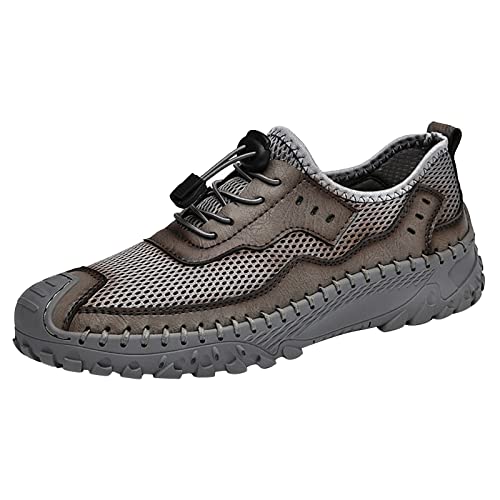 Neue Herren-Outdoor-Sportschuhe, lässig, rutschfest, atmungsaktiv, Netzstoff, Herrenschuhe, offene Zehensandalen, grau, 39 EU von Generisch