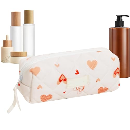Niedliche Make-up-Tasche, ästhetische Blumen-Make-up-Tasche, gesteppter Kulturbeutel, wiederverwendbarer Make-up-Aufbewahrungs-Organizer, Reise-Kosmetiktasche für Toilettenartikel, rot, Refer to Niedliche Make-up-Tasche, ästhetische Blumen-Make-up-Tasche, gesteppter Kulturbeutel, wiederverwendbarer Make-up-Aufbewahrungs-Organizer, Reise-Kosmetiktasche für Toilettenartikel, rot, Refer to von Generisch