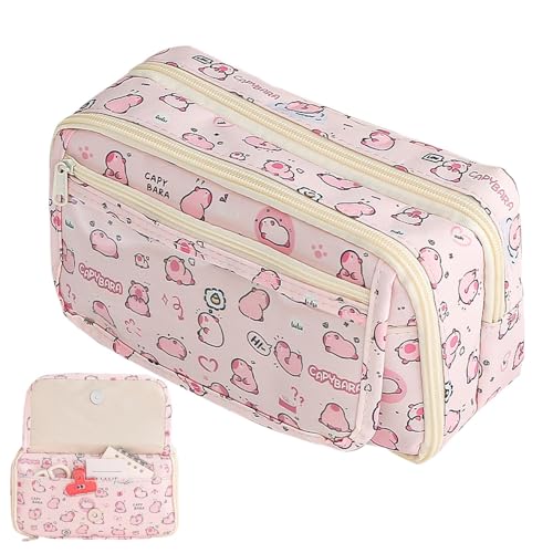 Niedliches Capybara-Federmäppchen, großes Fassungsvermögen, Capybara-Stiftebox, Organizer-Tasche, mehrschichtige Bleistifttasche mit Reißverschluss, Capybara-Reißverschluss, tragbares Federmäppchen, Niedliches Capybara-Federmäppchen, großes Fassungsvermögen, Capybara-Stiftebox, Organizer-Tasche, mehrschichtige Bleistifttasche mit Reißverschluss, Capybara-Reißverschluss, tragbares Federmäppchen, von Generisch