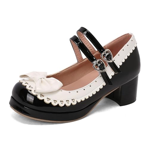 Oktoberfest Dirndl Schuhe Damen Elegant Mary Jane Pumps Lässiger Patchwork Schleife High Heels Bequeme Lolita High Heels Rockabilly Lack Schuhe Brautschuhe Für Tanzen Hochzeit, 34-42EU Oktoberfest Dirndl Schuhe Damen Elegant Mary Jane Pumps Lässiger Patchwork Schleife High Heels Bequeme Lolita High Heels Rockabilly Lack Schuhe Brautschuhe Für Tanzen Hochzeit, 34-42EU von Generisch