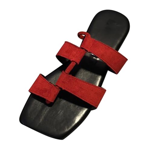 Orientalische Schuhe Damen -Hausschuhe für Damen, quadratischer, eine Linie, Persönlichkeit, Flache Zehenpartie, leicht und einfach, für den Urlaub am Strand, Bequeme Hallux Schuhe Pantoletten Orientalische Schuhe Damen -Hausschuhe für Damen, quadratischer, eine Linie, Persönlichkeit, Flache Zehenpartie, leicht und einfach, für den Urlaub am Strand, Bequeme Hallux Schuhe Pantoletten von Generisch