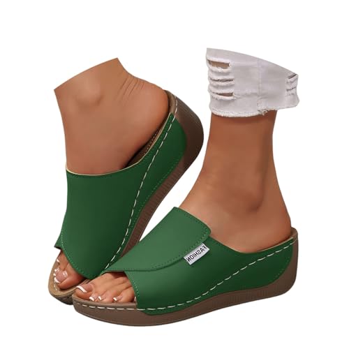Orthopädische Schlappen Damen, Pantoletten Damen Mit Fussbett Sandals Women Sommer Schuhe Hausschuhe Slides Orthopädische Sandalen Vivastep Sommerschuhe Plateau Ergonomische Weite H Bequeme, Grün, 42 Orthopädische Schlappen Damen, Pantoletten Damen Mit Fussbett Sandals Women Sommer Schuhe Hausschuhe Slides Orthopädische Sandalen Vivastep Sommerschuhe Plateau Ergonomische Weite H Bequeme, Grün, 42 von Generisch