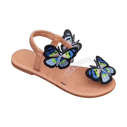 Outdoor Schuhe Damen Wasserdicht Gefüttert Damen-Strandsandalen, hohle lässige Hausschuhe, flache Schuhe, Retro-Sandalen Dock Schuhe Damen (Blue, 40) von Generisch