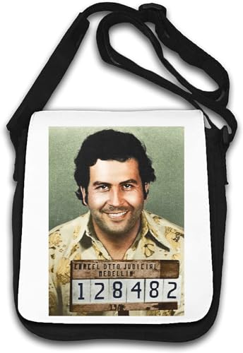 Pablo Escobar Mug Shot Colorised Shoulder Bag White, weiß, Einheitsgröße von Generisch