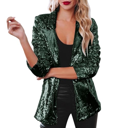 Pailletten Jacke Damen Glitzer Jacke Langarm Elegant Glitzer Cardigan Party Club Glitzerjacke mit Pailletten Tailliert Anzugjacke Karneval Kostüm Glitzer Tops Große Größen Sakko Lässig Rave Clubwear Pailletten Jacke Damen Glitzer Jacke Langarm Elegant Glitzer Cardigan Party Club Glitzerjacke mit Pailletten Tailliert Anzugjacke Karneval Kostüm Glitzer Tops Große Größen Sakko Lässig Rave Clubwear von Generisch