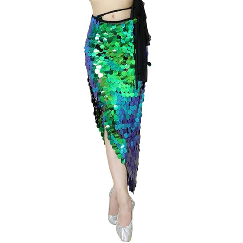 Pailletten Rock Damen Lang Glitzer Kostüm Belly Dance Costume Sexy Wickelrock Meerjungfrauen Kostüm Paillettenrock Karnevalspartys Glitzerrock Pailletten Rock Damen Lang Glitzer Kostüm Belly Dance Costume Sexy Wickelrock Meerjungfrauen Kostüm Paillettenrock Karnevalspartys Glitzerrock von Generisch