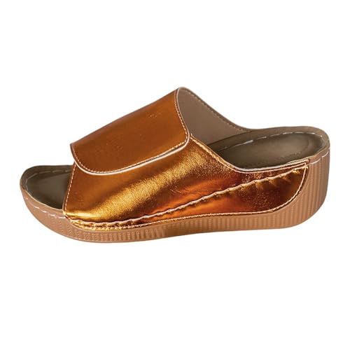 Pantoletten Damen, Orthopädische Sandalen Damen Sommer Ergonomische Leder Pantoletten Offene Rutschfeste Hausschuhe Leicht Bequem Slipper Sommerschuhe, Gelb 39 Pantoletten Damen, Orthopädische Sandalen Damen Sommer Ergonomische Leder Pantoletten Offene Rutschfeste Hausschuhe Leicht Bequem Slipper Sommerschuhe, Gelb 39 von Generisch