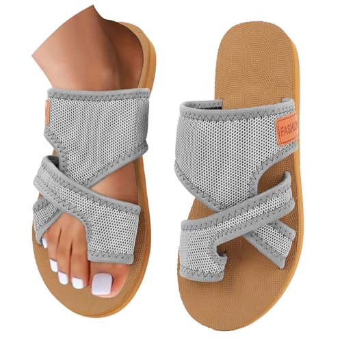 Pantoletten Damen Mit Fussbett Orthopädische Sandalen Sommer Pantoffelen Bequeme Big Toe Strandsandalen Leichte Sommerschuhe Mesh Freizeitsandalen Atmungsaktiv Flache-Schlappen Breite Füße Pantoletten Damen Mit Fussbett Orthopädische Sandalen Sommer Pantoffelen Bequeme Big Toe Strandsandalen Leichte Sommerschuhe Mesh Freizeitsandalen Atmungsaktiv Flache-Schlappen Breite Füße von Generisch