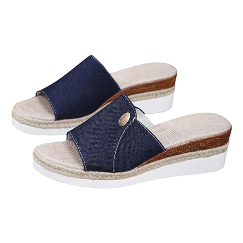 Pantoletten Damen Sommer : Espadrilles Plateau Latschen Peep Toe Gartenschuhe Pantolette Sommer Bequem Hausschuhe Slipper Sommerschuhe Outdoor Walking Schuhe Strandschuhe Schlappen Strandsandalen von Generisch