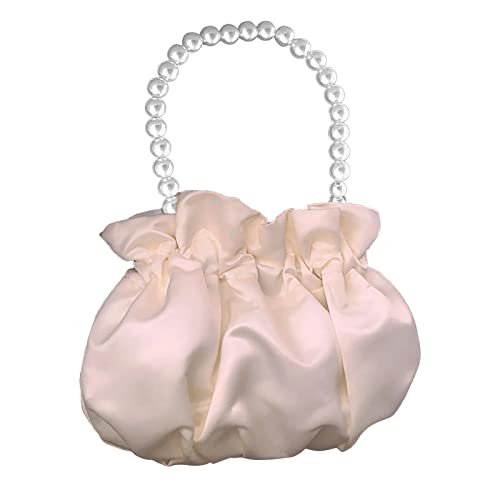 Pearl Bag Small Satchel Handtasche Damen Kleine Tasche Fremde Tragbare Wolke Weiß Canvas Tote Bag, beige, Einheitsgröße Pearl Bag Small Satchel Handtasche Damen Kleine Tasche Fremde Tragbare Wolke Weiß Canvas Tote Bag, beige, Einheitsgröße von Generisch