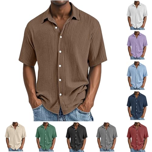 Perfekt für Den Sommerurlaub Leinenhemd Herren Kurzarm Musselin Leinen Hemden Button Down Leicht Sommerhemd Casual Freizeithemd mit Tasche Bequem Atmungsaktiv Strandhemd Urlaub Leinenshirt Braun,Xl Perfekt für Den Sommerurlaub Leinenhemd Herren Kurzarm Musselin Leinen Hemden Button Down Leicht Sommerhemd Casual Freizeithemd mit Tasche Bequem Atmungsaktiv Strandhemd Urlaub Leinenshirt Braun,Xl von Generisch