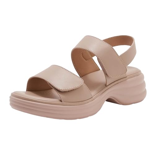 Plateau-Sandalen für Damen, bequem, offener Zehenbereich, Slingback, Knöchelriemen, flache Form, klobiger Absatz, Sommer, Wandersandalen, Khaki 2, 39 EU Plateau-Sandalen für Damen, bequem, offener Zehenbereich, Slingback, Knöchelriemen, flache Form, klobiger Absatz, Sommer, Wandersandalen, Khaki 2, 39 EU von Generisch