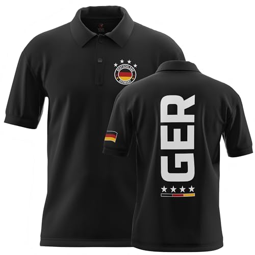 Poloshirt Deutschland für Männer & Frauen - Germany - kurzärmliges Hemd - Business Shirt mit Kragen - Polohemd - T Shirt selber beschriften - aus 100% gekämmter Baumwolle - Geschenk für Herren Damen von Generisch