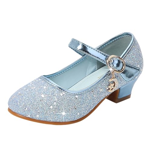 Prinzessin Schuhe Mädchen Glitzer Schuhe Kinder Stöckelschuhe Mädchen Pailletten Prinzessin Festlich Ballerina Schuhe Performance Hochzeitsschuhe Prinzessin Schuhe mit Absatz von Generisch