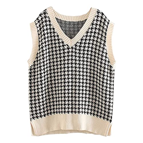 Pullunder Damen Schwarz V Ausschnitt Warm Klassisch Pullover Pullover Vest Ärmellos Winter Baumwolle Strickpullunder Pullunder Damenweste Frauen Beige Strickweste Sweater Vest Pullunder Damen Schwarz V Ausschnitt Warm Klassisch Pullover Pullover Vest Ärmellos Winter Baumwolle Strickpullunder Pullunder Damenweste Frauen Beige Strickweste Sweater Vest von Generisch