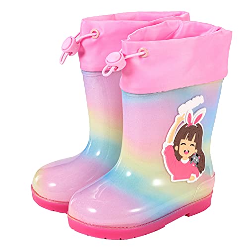 Regenschuhe Kinder - Kinderschuhe Mädchen Weiche Sohle Gummistiefel Prinzessin Cartoon Wasserschuhe Bunt Regenstiefel Rutschfeste Sommerstiefel Wasserfest Wanderschuhe Flache Freizeitschuhe-Sneaker von Generisch