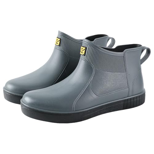 Regenstiefel für Herren, modische Gummistiefel, kurze Stiefel, rutschfest, wasserdicht, Arbeit, Garten, Landwirtschaft, Angeln, Spaziergang, Schlamm, Outdoor, Arbeit, Regenschuhe, Gummi, grau, 39 EU Regenstiefel für Herren, modische Gummistiefel, kurze Stiefel, rutschfest, wasserdicht, Arbeit, Garten, Landwirtschaft, Angeln, Spaziergang, Schlamm, Outdoor, Arbeit, Regenschuhe, Gummi, grau, 39 EU von Generisch