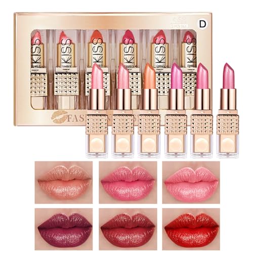Reise Lippenstift Set, Lang Anhaltender Nicht Abfärbender Lippenstift, Langhaltiger Wasserdichter Lippenlack Für Damen & Teens Hochzeit Makeup Reise Lippenstift Set, Lang Anhaltender Nicht Abfärbender Lippenstift, Langhaltiger Wasserdichter Lippenlack Für Damen & Teens Hochzeit Makeup von Generisch