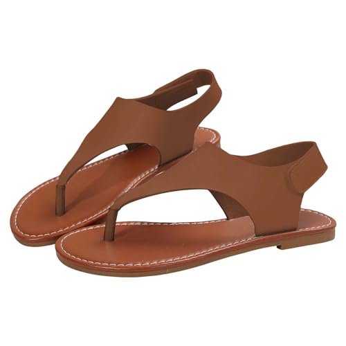 Römersandalen Damen Flache Zehentrenner Sandalen Rutschfest Strandsandalen Flip Flops Outdoorsandalen Sommer Bequem Zehensandalen Strand Schuhe Slipper Slide Freizeitsandalen Sommerschuhe Flipflop von Generisch