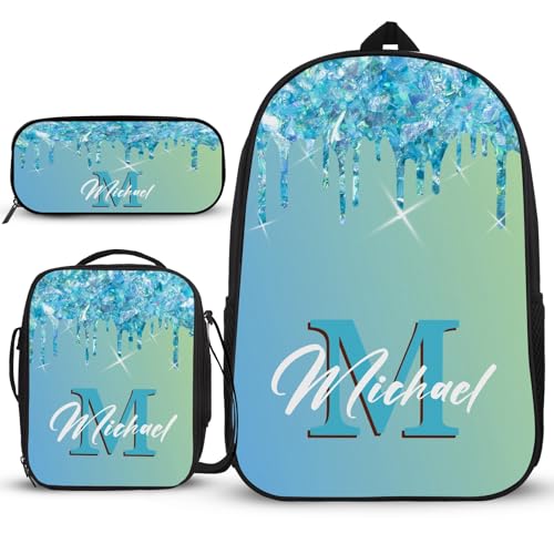 Rucksack-Set, Schulrucksack, niedlicher Reiserucksack, kleine Mädchen, Rucksack, 3-teilig, mit Umhängetasche und Federmäppchen, tolles Geschenk für 9-jährige Jungen, Elegantes Muster, Rucksack, von Generisch