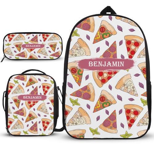 Rucksack-Sets, individueller Name, Schulrucksack, beliebter Schulrucksack, Teenager-Mädchen-Rucksäcke für die Mittelschule, 3-teilig, mit Umhängetasche und Federmäppchen, Mädchen-Geschenke, Alter 11, von Generisch