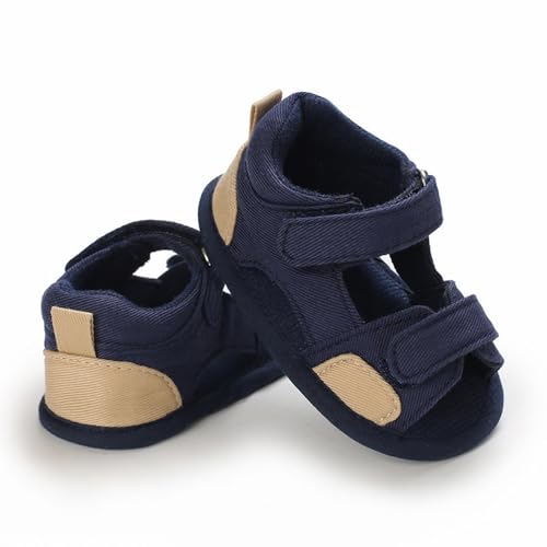 Rutschfeste Baby Hausschuhe Baby Mädchen Sandalen Gummisohle Outdoor Erste Kleinkind Mädchen Sommerschuhe Badeschuhe Kinder (Navy, 20 Infant) von Generisch