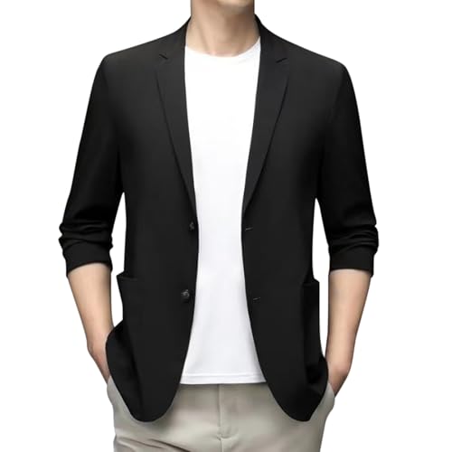 Sakko Herren Sommer Dünne Anzugjacke Ungefüttert Knitterfrei Komfort Leichte Sportjacke Langarm Business Freizeit Zwei Button Sakko für Den Alltag Leichte Sommerjacke Herren Großgröße (#Black, XXXXL) Sakko Herren Sommer Dünne Anzugjacke Ungefüttert Knitterfrei Komfort Leichte Sportjacke Langarm Business Freizeit Zwei Button Sakko für Den Alltag Leichte Sommerjacke Herren Großgröße (#Black, XXXXL) von Generisch