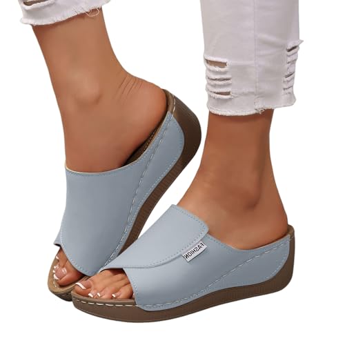 Sandalen Breite Füße Damen, Pantoletten Damen Mit Fussbett Orthopädische Sandalen Vivastep Ergonomische Sandals Women Sommerschuhe Elegant Sommer Schuhe Plateau Hausschuhe Offene Slides, Lichtgrau, 38 Sandalen Breite Füße Damen, Pantoletten Damen Mit Fussbett Orthopädische Sandalen Vivastep Ergonomische Sandals Women Sommerschuhe Elegant Sommer Schuhe Plateau Hausschuhe Offene Slides, Lichtgrau, 38 von Generisch