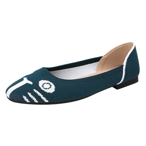 Sandalen Geschlossen Mädchen Barfuß Sandalen Damen-Sommermode Mesh farblich passende, flache Freizeitschuhe leicht bequem rutschfest, Slip-on-Damenschuhe Ausgefallene Schuhe Damen (Navy, 40) von Generisch