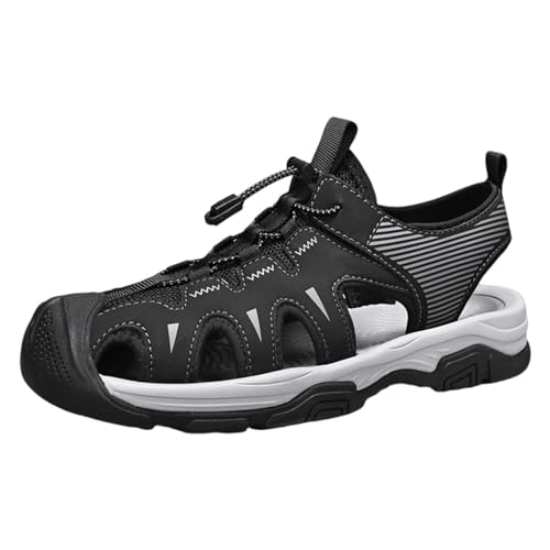 Sandalen Größe 38, Strandschuhe, Skelett-Mesh, atmungsaktiv, Sommer, Freizeitschuhe, einfache Sandalen, orthopädische Hausschuhe für Herren, Schwarz , 8.5 UK 3X-Narrow Sandalen Größe 38, Strandschuhe, Skelett-Mesh, atmungsaktiv, Sommer, Freizeitschuhe, einfache Sandalen, orthopädische Hausschuhe für Herren, Schwarz , 8.5 UK 3X-Narrow von Generisch
