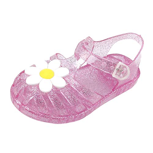 Sandalen Mädchen Geschlossen - Lauflernschuhe Baby 1 Jahr Sommer Prinzessin Schuhe Blumen Mit Weichen Sohlen Kinderschuhe Rutschfeste Sandaletten Flache Babyschuhe Licht Sommerschuhe-Strandschuhe von Generisch