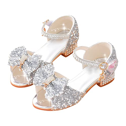 Sandalen Mädchen Sommer Prinzessin Schuhe Sommerschuhe Open Toe Bogen Damenschuhe Trekkingsandalen Kinder Weichen Sohlen Sandaletten Anti-Rutsch Anti-Rutsch Bindegürtel Stitch Sandalen Römersandalen von Generisch