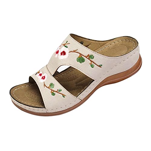 Sandalen Mit Stickerei, Clogs & Pantoletten Für Damen Keilabsatz Keilsandalen Boho Sandale Blumen Schlappen Flach Sliders Bunt Sandaletten Wasserdicht Outdoorsandalen rutschfest Damensandalen Sandalen Mit Stickerei, Clogs & Pantoletten Für Damen Keilabsatz Keilsandalen Boho Sandale Blumen Schlappen Flach Sliders Bunt Sandaletten Wasserdicht Outdoorsandalen rutschfest Damensandalen von Generisch