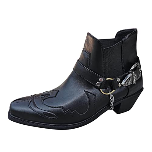 Schnalle spitz zulaufender Absatz Gürtel dick kurz Mode Herren Stiefel Stiefel Herren Stiefel Ledermantel Herren, Schwarz , 42 2/3 EU Schnalle spitz zulaufender Absatz Gürtel dick kurz Mode Herren Stiefel Stiefel Herren Stiefel Ledermantel Herren, Schwarz , 42 2/3 EU von Generisch