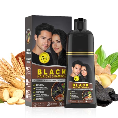 Schnelles schwarzes Haarfarbstoff Shampoo, sofortige graue Abdeckung, Anti-Aging-Kopfhaut Shampoo 500 ml Feuchtigkeitsformel/Einfach zu bedienen und nähren für Männer und Frauen Salon Daily Care Schnelles schwarzes Haarfarbstoff Shampoo, sofortige graue Abdeckung, Anti-Aging-Kopfhaut Shampoo 500 ml Feuchtigkeitsformel/Einfach zu bedienen und nähren für Männer und Frauen Salon Daily Care von Generisch