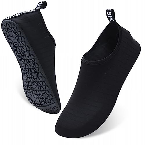 Schuhe Herren Boots Winter Erwachsene Strandschuhe für Männer und Frauen, rutschfest, weicher Boden, zum Tauchen, Backwaters, barfuß, einfarbig, Schwimmschuhe Hub Schuhe Herren (Black, 38-39) von Generisch