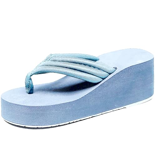 Schuhe Slipper Damen Slipsole Plateau Schuhe Sommer Strand Sandalen Damen Sandalen Keilsandalen für Frauen Größe 41, himmelblau, 37.5 EU Schuhe Slipper Damen Slipsole Plateau Schuhe Sommer Strand Sandalen Damen Sandalen Keilsandalen für Frauen Größe 41, himmelblau, 37.5 EU von Generisch