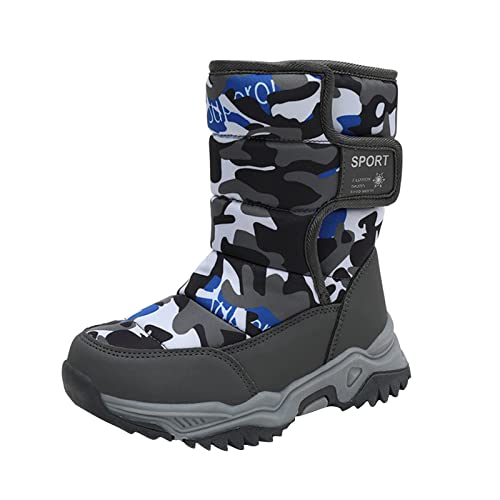 Schuhe Wasserdicht Kinder Kinderschuhe Camouflage Schneestiefel Mädchen Jungen Outdoor Stiefel Wasserdichte Warme Stiefel Baumwolle Schneestiefel Jungen Gummistiefel mit (CE1, 31.5 Little Child) von Generisch