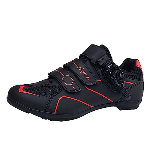 -Schuhe für Radfahren atmungsaktive rutschfeste Fahrrad-Schuhe für Frauen Schuhe Damen Ballerina Sportlich (Red, 38) von Generisch