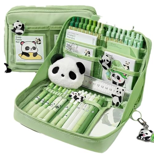 Schulbedarf-Set, ästhetisches Schreibwaren-Set, Panda-Design, Haftnotizen, Stifte, Anhänger, Etui-Set für Zuhause, Kinder, Kindergarten, Studenten, College, Mädchen Schulbedarf-Set, ästhetisches Schreibwaren-Set, Panda-Design, Haftnotizen, Stifte, Anhänger, Etui-Set für Zuhause, Kinder, Kindergarten, Studenten, College, Mädchen von Generisch