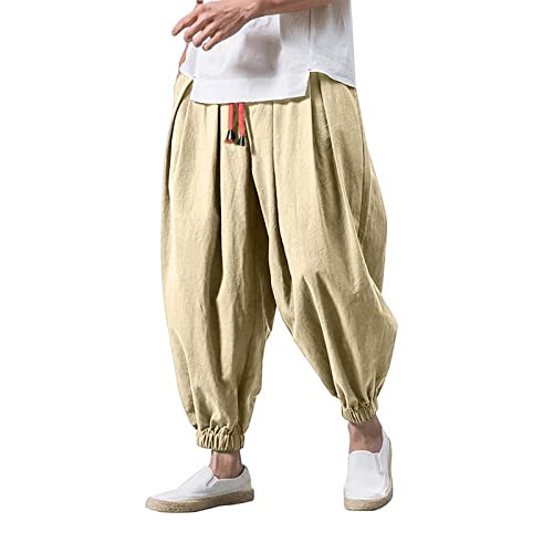 Schwarz Haremshose Herren Baumwolle Leinenhose Lockere Leicht Pluderhose Elastischer Bund Sommerhose Jogging Haremhosen Sport Leinenhosen Pumphose Baggy Übergröße Harem Pants mit Taschen XXL XXXL 4XL Schwarz Haremshose Herren Baumwolle Leinenhose Lockere Leicht Pluderhose Elastischer Bund Sommerhose Jogging Haremhosen Sport Leinenhosen Pumphose Baggy Übergröße Harem Pants mit Taschen XXL XXXL 4XL von Generisch