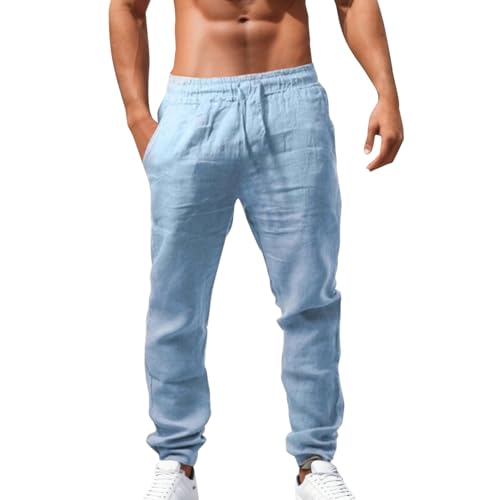 Schwarz Leinenhose Herren Leichte Sommerhose Lang Slim Fit Freizeithose mit Kordelzug Baumwolle Leinen Strandhosen Elastischer Bund Stoffhose Männer Bequeme Hose für Yoga Urlaub Strand Alltag Hochzeit Schwarz Leinenhose Herren Leichte Sommerhose Lang Slim Fit Freizeithose mit Kordelzug Baumwolle Leinen Strandhosen Elastischer Bund Stoffhose Männer Bequeme Hose für Yoga Urlaub Strand Alltag Hochzeit von Generisch