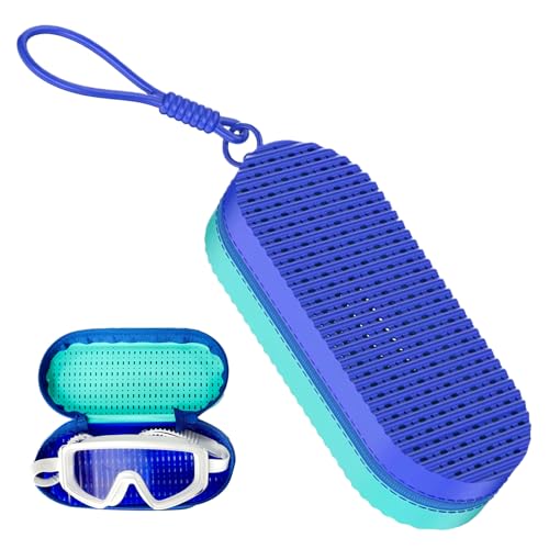 Schwimmbrillen-Etui, Schwimmbrillenschutz, 20 x 8 x 5 cm, Ablaufloch, Organizer-Box mit Clip-Lanyard, kompakte, leichte Schale für Sonnenbrillen-Aufbewahrung, -Fitnessstudio, blau, Refer to Schwimmbrillen-Etui, Schwimmbrillenschutz, 20 x 8 x 5 cm, Ablaufloch, Organizer-Box mit Clip-Lanyard, kompakte, leichte Schale für Sonnenbrillen-Aufbewahrung, -Fitnessstudio, blau, Refer to von Generisch