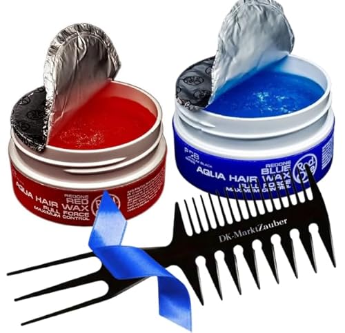 Set DK-MarktZauber – Wasserlösliches Haarwachs Full Force Red & Blue 150 ml + Profi 3-in-1 Stylingkamm | Starker Halt, Glanz & angenehmer Duft | Haarstylingwachs für Männer & Frauen Set DK-MarktZauber – Wasserlösliches Haarwachs Full Force Red & Blue 150 ml + Profi 3-in-1 Stylingkamm | Starker Halt, Glanz & angenehmer Duft | Haarstylingwachs für Männer & Frauen von Generisch
