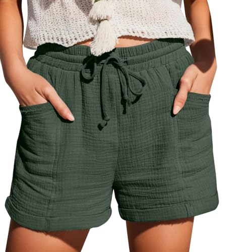 Shorts Damen Musselin Hose Kurze Hose Sommer Freizeithose Große Größen Sommerhose Baumwolle Atmungsaktiv Jogginghose Knielang Sporthose Hohe Taille Stretch Strandhose Einfarbig Hosen mit Kordelzug Shorts Damen Musselin Hose Kurze Hose Sommer Freizeithose Große Größen Sommerhose Baumwolle Atmungsaktiv Jogginghose Knielang Sporthose Hohe Taille Stretch Strandhose Einfarbig Hosen mit Kordelzug von Generisch