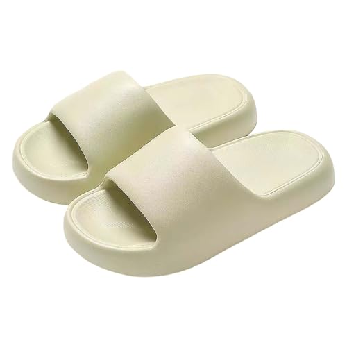 Slide-Damen-Sandalen, Damenschuhe, lange Slipper-Socken für Damen, Sommer, einfarbig, zum Reinschlüpfen, lässig, offener Zehenbereich, flach, weich, Hausschuhe, Hausschuhe, Hausschuhe, grün, 37.5 EU von Generisch